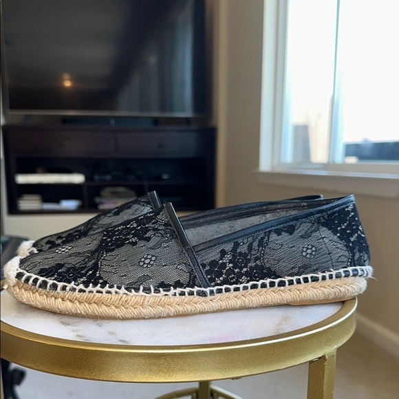 Diane Von Furstenberg Black Lace Espadrilles - Made in Spain sz 10 - Picture 1 of 9